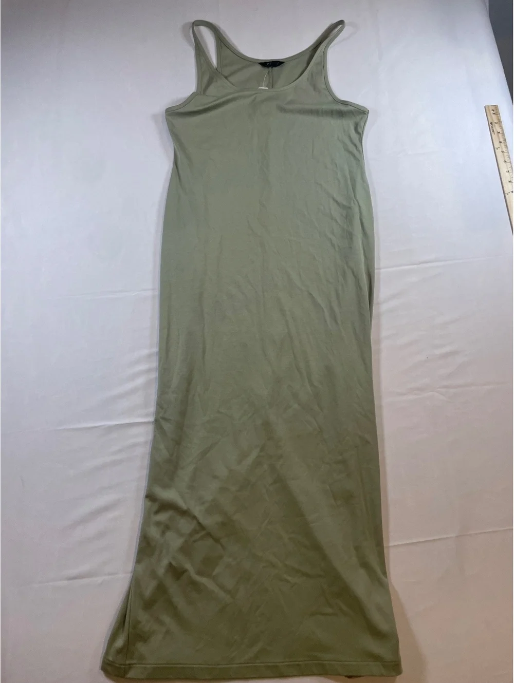 J.CREW Womens Green Tank Dress Size XL NWT Maxi Spaghetti Strap Back Split